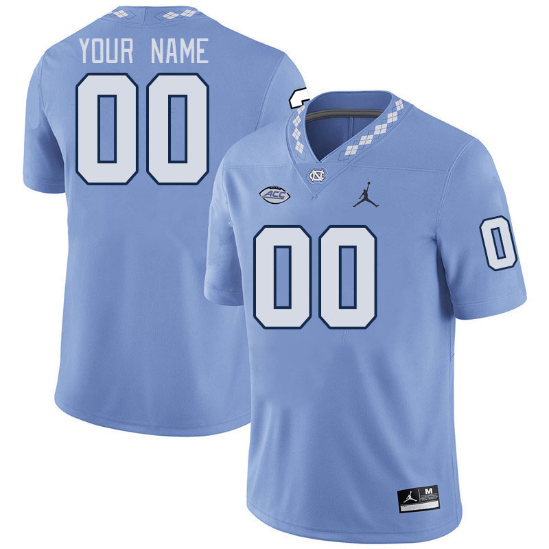 Custom North Carolina Tar Heels Name And Number College Football Jerseys Stitched-Carolina Blue - Click Image to Close